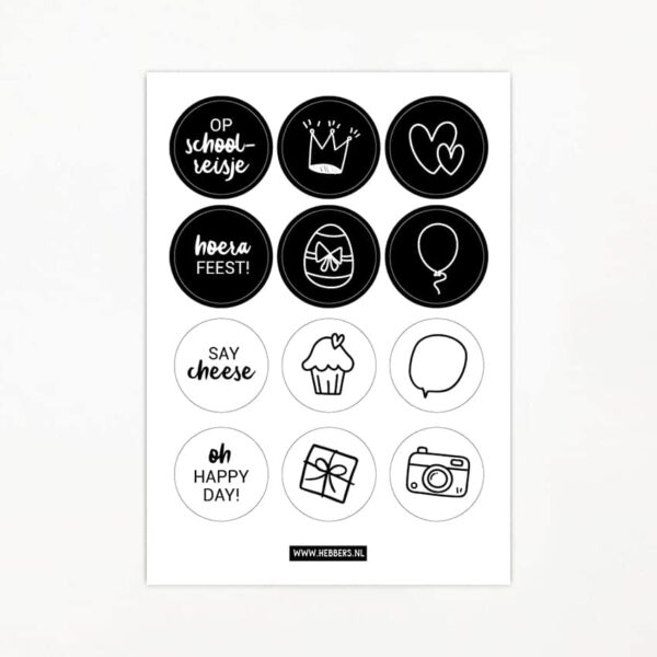Stickervel - Schoolfotoboek zwart/wit