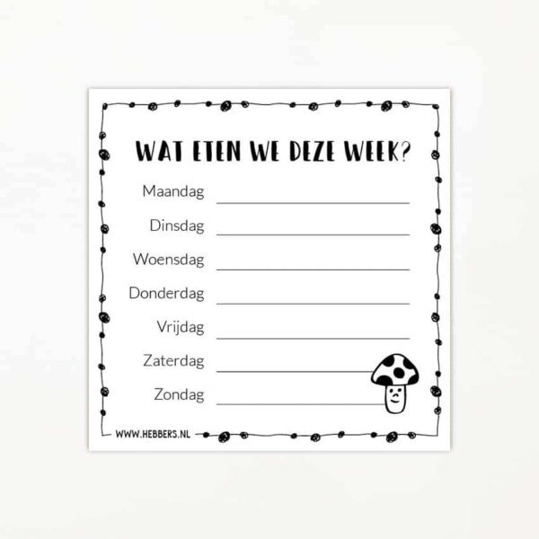 Notitieblok - Wat eten we vandaag