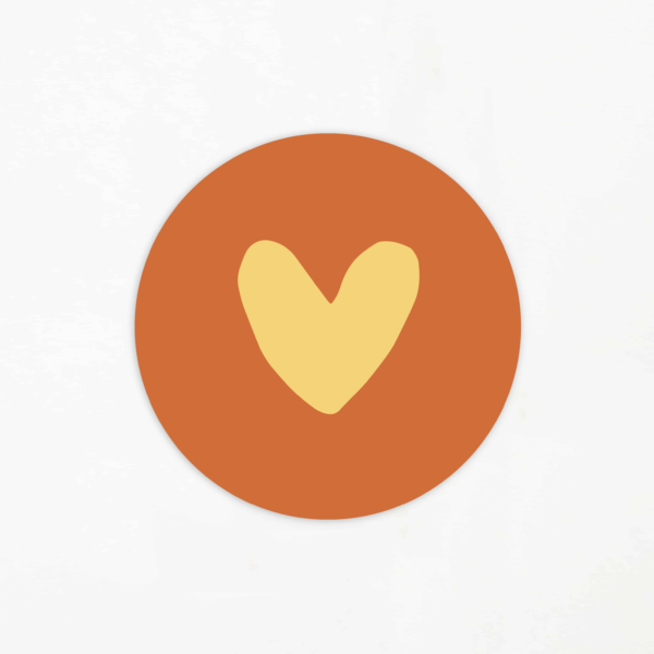 LOVE: Sticker | Hartje bruin (5 stuks)